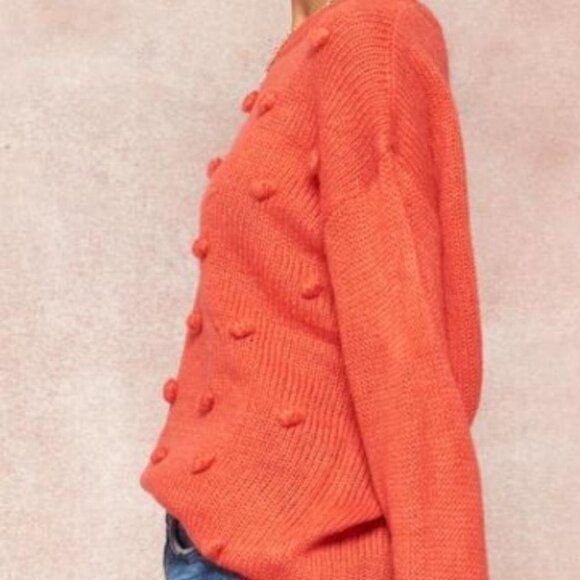 Three Cheers Pom-Pom Knit Loose-Fit Sweater - Picture 6 of 8